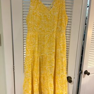 Sonoma Yellow and White Maxi Dress